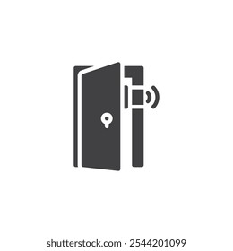 Door opening sensor vector icon. filled flat sign for mobile concept and web design. Door Sensor glyph icon. Symbol, logo illustration. Vector graphics
