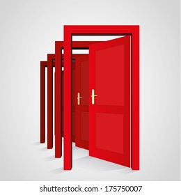 A door opens another door. Vector