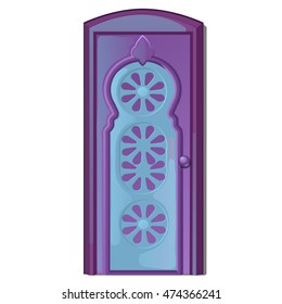 The door in the Oriental style isolated on white background. Vector illustration.
