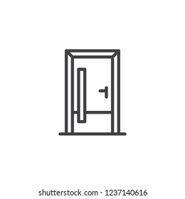 Door outline icon. linear style sign for mobile concept and web design. Entrance door simple line vector icon. Symbol, logo illustration. Pixel perfect vector graphics