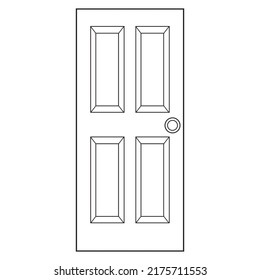 door outline vector illustration,isolated on white background,top view