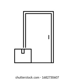 Door package delivery icon line style