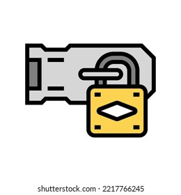 door padlock color icon vector. door padlock sign. isolated symbol illustration
