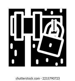door padlock glyph icon vector. door padlock sign. isolated symbol illustration