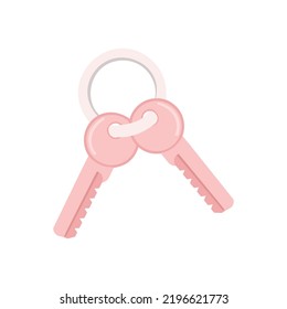 Teclas de puerta o candado en la clave, ilustración vectorial aislada en el fondo blanco