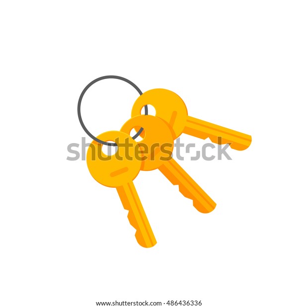 Download Door Padlock Keys On Key Ring Stock Vector (Royalty Free ...