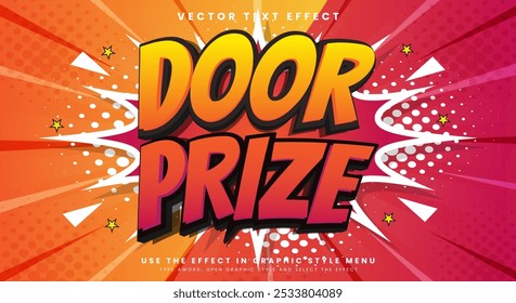 Door prize Comic Style Editable Text effect Template