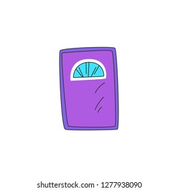 Door purple. Ideal for any home or office. Drawn in a cartoon style.
