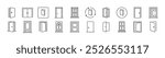 Door Related Icon Set. Editable Stroke. Suitable for Web Sites, Books, Cards, Apps 