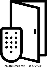 door remote vector thin line icon