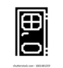 door renovation glyph icon vector. door renovation sign. isolated contour symbol black illustration