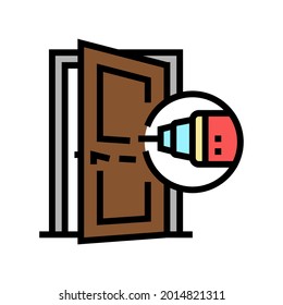 Door Repair Color Icon Vector. Door Repair Sign. Isolated Symbol Illustration