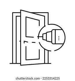 door repair line icon vector. door repair sign. isolated contour symbol black illustration