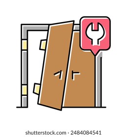 Türreparaturen Farbsymbol Vektorgrafik. Türreparaturen Vorzeichen. Isolierte Symboldarstellung
