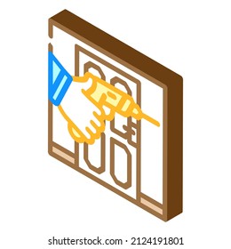 door repairs isometric icon vector. door repairs sign. isolated symbol illustration