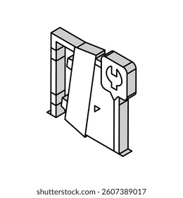 door repairs isometric icon vector. door repairs sign. isolated symbol illustration