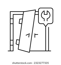 door repairs line icon vector. door repairs sign. isolated contour symbol black illustration