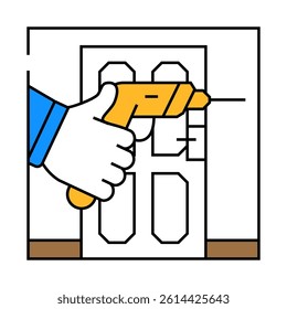 door repairs line icon vector. door repairs sign. isolated symbol illustration
