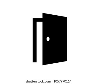 door room vector icon sign symbol exit open home house background