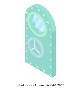 Door to safe icon in cartoon style isolated on white background. Interior symbol vector illustration