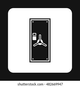 Door to the safe icon in simple style isolated on white background. Interior symbol vector illustration