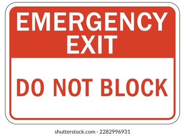 Door safety sign and labels do not block door