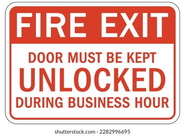 Señal de seguridad de la puerta y etiquetas que mantienen la puerta abierta