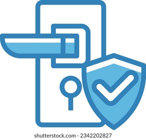Door Security Blue Icon - Single Icon, Vector 