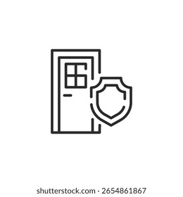 Door security icon. Simple door security icon for social media app and web design. Vector illustration