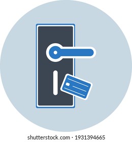 Icono de bloqueo de seguridad de la puerta. Bloqueo digital, bloqueo wifi, icono de bloqueo de la protección de la puerta con ilustración vectorial y forma plana.