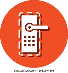 Icono de bloqueo de seguridad de la puerta. Bloqueo digital, bloqueo wifi, icono de bloqueo de la protección de la puerta con ilustración vectorial y forma plana.