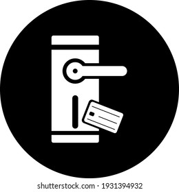 Icono de bloqueo de seguridad de la puerta. Bloqueo digital, bloqueo wifi, icono de bloqueo de la protección de la puerta con ilustración vectorial y forma plana.