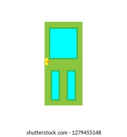 Door security symbol house style vector. Entry home closeup interior
