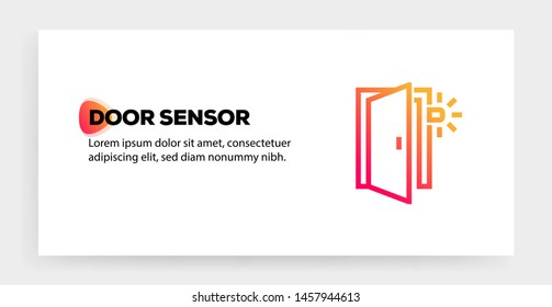 DOOR SENSOR AND ILLUSTRATION ICON CONCEPT