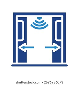 Icono de la mini ilustración del sensor de puerta. Uso Para El Concepto Moderno, Impresión, Ui, Ux Kit, Web Y Desarrollo De App. Vector Relacionado Con La Tecnología, El Hogar Inteligente Y Más