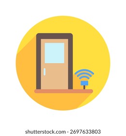 Mini-Illustrationssymbol für Türsensor. Für moderne Konzeption, Print, UI, UX-Kit, Web- und App-Entwicklung. Vektor in Bezug auf Technologie, Smart Home und mehr