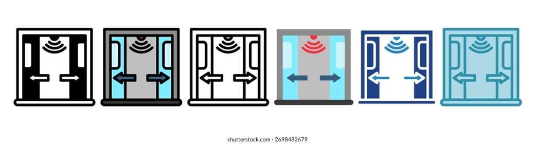Icono de la mini ilustración del sensor de puerta. Uso Para El Concepto Moderno, Impresión, Ui, Ux Kit, Web Y Desarrollo De App. Vector Relacionado Con La Tecnología, El Hogar Inteligente Y Más