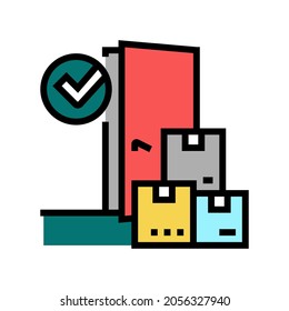 door to door service color icon vector. door to door service sign. isolated symbol illustration