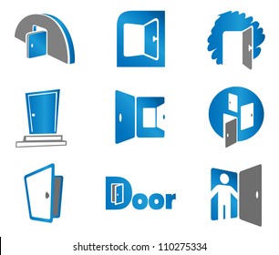 Door. Set elements for use as a emblem or icon