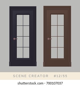  Puertas fijadas. Objetos aislados. Conjunto de creadores de escenas interiores.