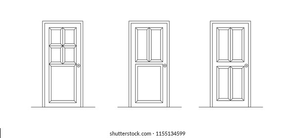 Door set outline vector illustration.