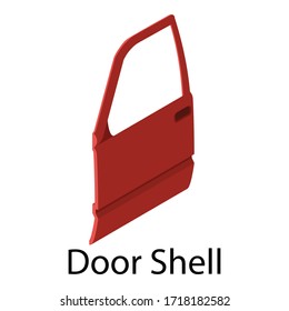 Door shell icon. Isometric of door shell vector icon for web design isolated on white background