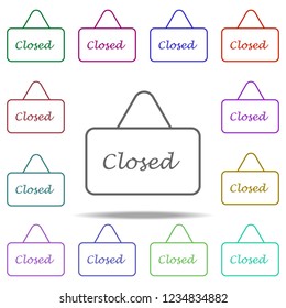 door sign closed outline icon. Elements of restaurant in multi color style icons. Simple icon for websites, web design, mobile app, info graphics