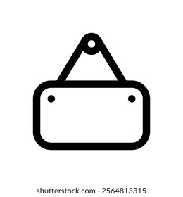 Door sign. Editable stroke vector icon.