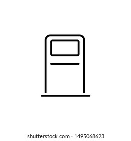 Door sign icon. Enter or exit symbol. Internal door. Circle flat button with shadow. Modern UI website navigation. Vector