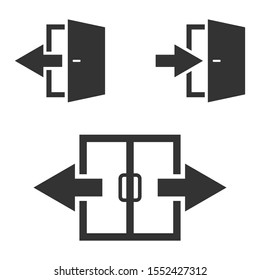 Door Sign Icon Enter Exit Symbol Stock Vector