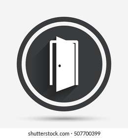 Door sign icon. Enter or exit symbol.