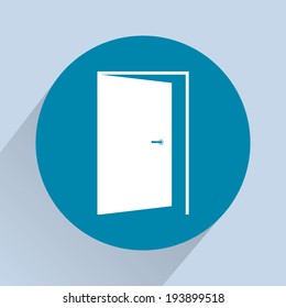 Door sign icon, vector illustration. Flat design style