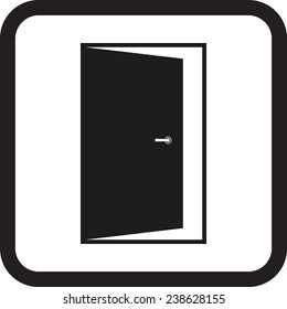 Door sign icon, vector illustration. Flat design style