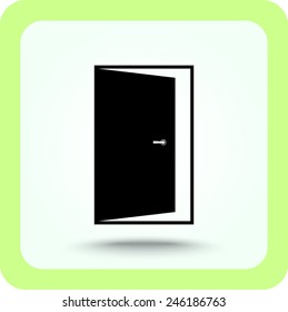 Door sign icon, vector illustration. Flat design style